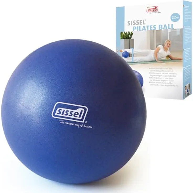 Sissel® Pilates Soft Ball blau | 22 cm | PVC phtalatfrei & latexfrei | Für Tiefenentspannung & Muskulatur-Kräftigung | 155 kg Belastbarkeit | Inklusive Übungsanleitung - Preisvergleich