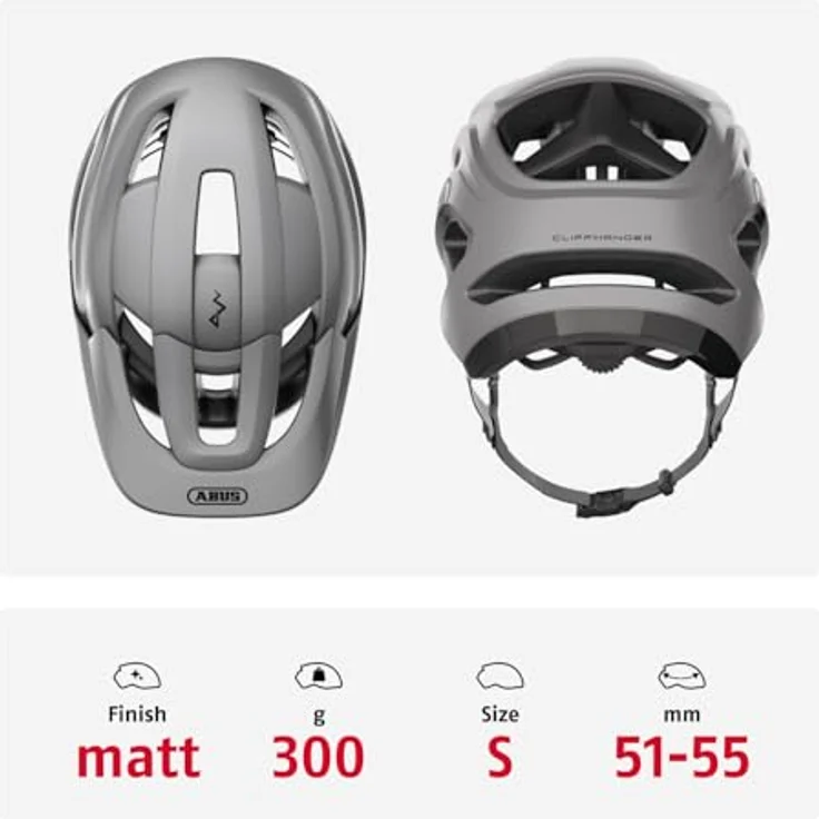 Abus CliffHanger, Velohelm für MTB mit verstellbarem TriVider-Gurtband, 51 - 55 cm, leichte Konstruktion und optimale Belüftung – Bild 3