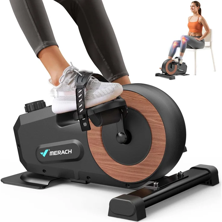 Merach Mini Pedaltrainer, 8-Stufen Magnetwiderstand, leise, ergonomische Pedale mit Massagerillen