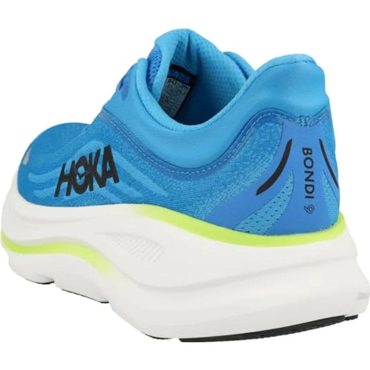 Hoka Bondi 9, Herren Laufschuhe, 100% vegan, atmungsaktives Obermaterial, leichte Ortholite-Einlegesohle, Active Foot Frame Technologie, blauer Farbton, Größe 45 1/3 – Bild 6