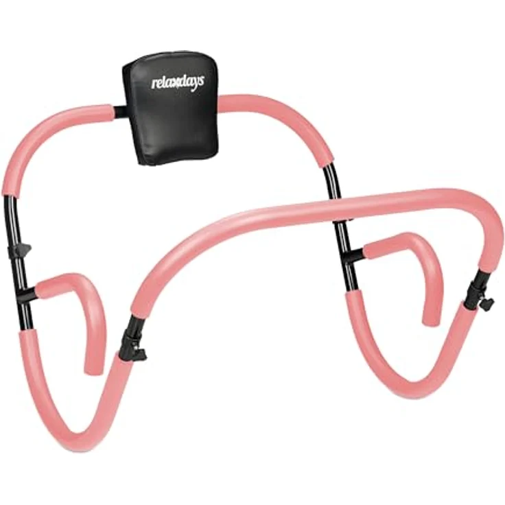 relaxdays Bauchtrainer AB Roller für Zuhause in Rosa, Nackenstütze, bis 100 kg Belastbarkeit – Bild 2