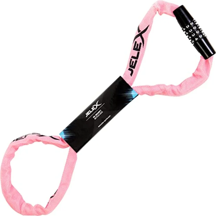 JELEX Dr.Security Fahrradschloss, Anti-Diebstahl-Sicherung mit 4-stelligem Zahlenschloss, personalisierbar, für City Räder, MTB und E-Bike, 98 cm x 2,5 cm – Bild 1
