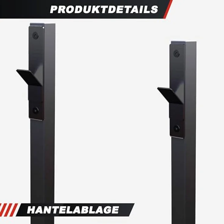 GORILLA SPORTS® Hantelbank mit Ablage, bis 250 kg, rutschfeste Gummifüße, Flachbank für Bankdrücken und Oberkörpertraining – Bild 4
