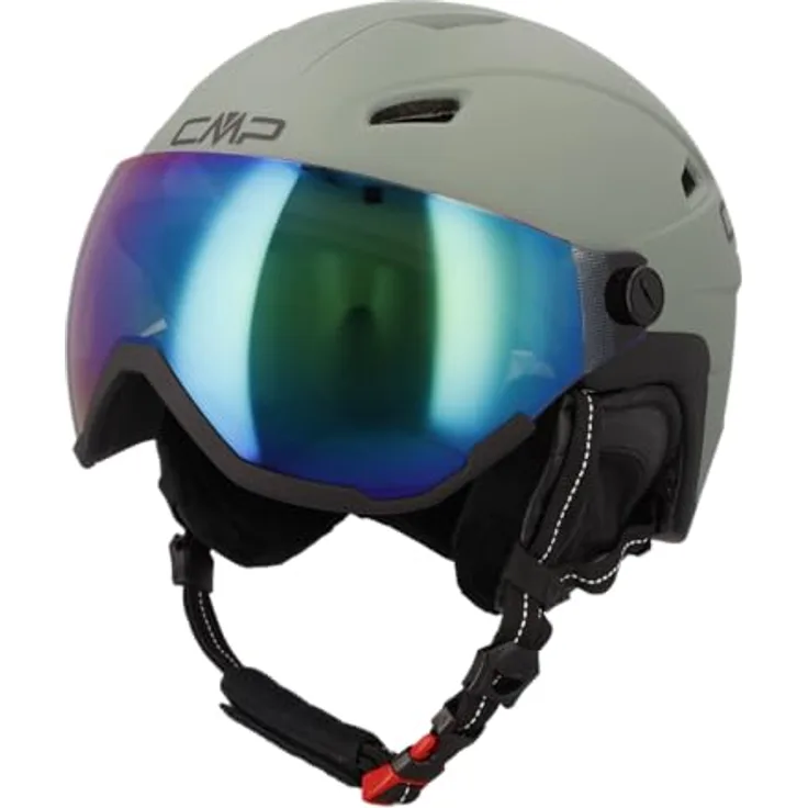 CMP Skihelm Wa-2 mit Visier, Unisex-Erwachsene, stoßfest, abnehmbares Visier, 14 Luftöffnungen, Größe M (Musk)
