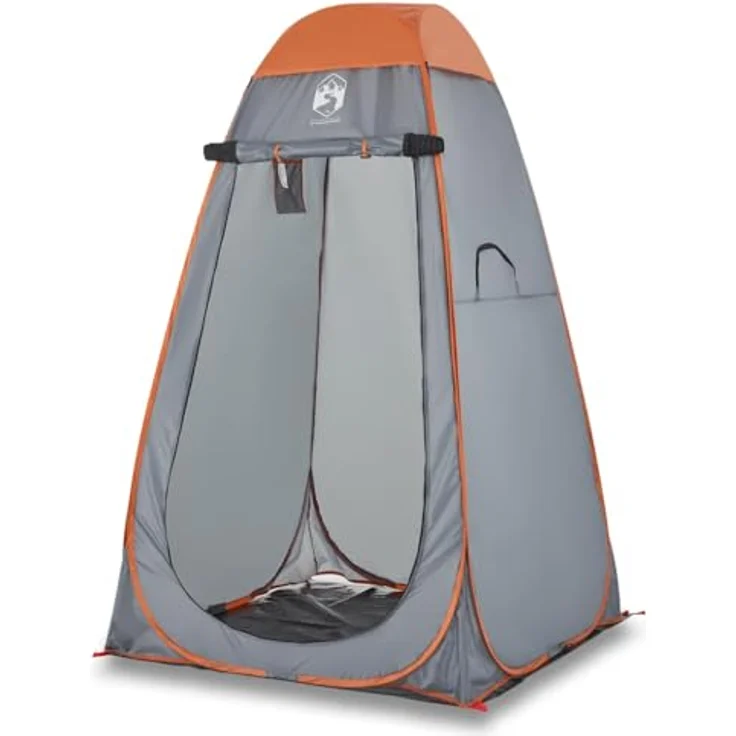 vidaXL Umkleidezelt, Pop-Up, wasserdicht, grau-orange, 2,20 kg, mit abnehmbarem Überzelt und Tragetasche – Bild 1