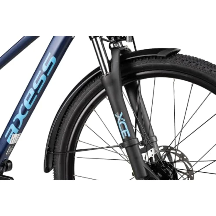 Axess Mountainbike Stipe 26 DX, 14 Gang Shimano Tourney RD-TX801 Kettenschaltung, mechanische Scheibenbremsen, Straßenausstattung, blau – Bild 8