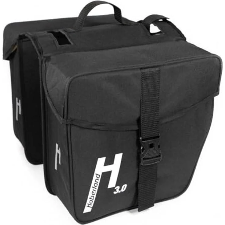Haberland Gepäckträgertasche Doppeltasche Basic M 3.0, 25 Liter, formstabil mit Klettbandbefestigung und Reflexstreifen – Bild 3