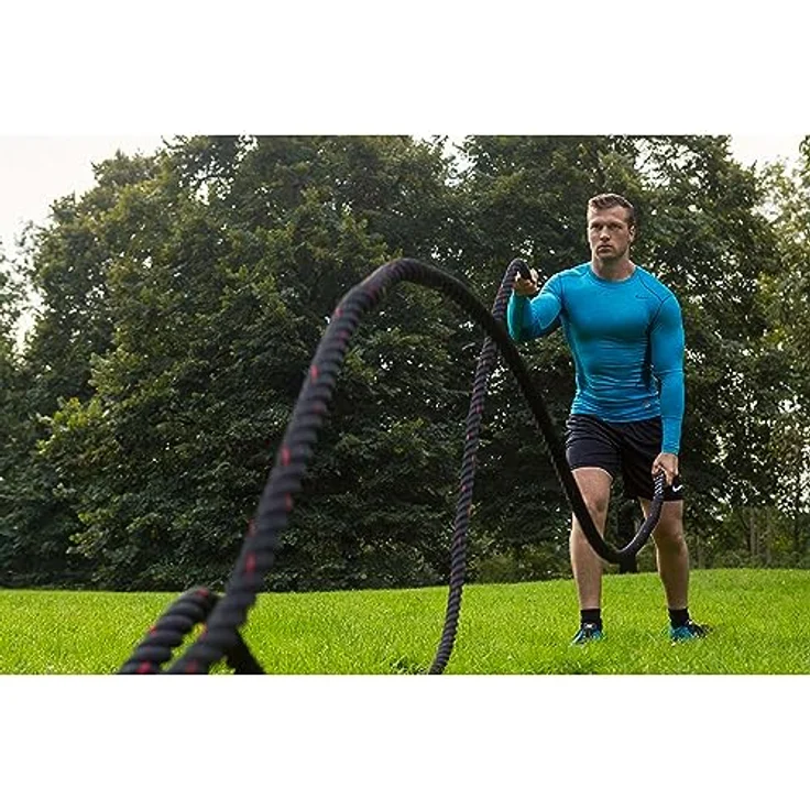 Tunturi Fitnessseil, Battle Rope, 12 Meter (9,8 kg), Functional Training Seil – Bild 4