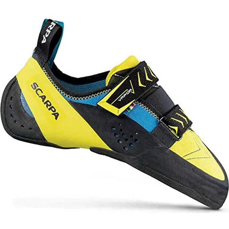 Scarpa Vapor V, Herren Kletterschuhe mit abriebfester Gummisohle und Klettverschluss, Blau