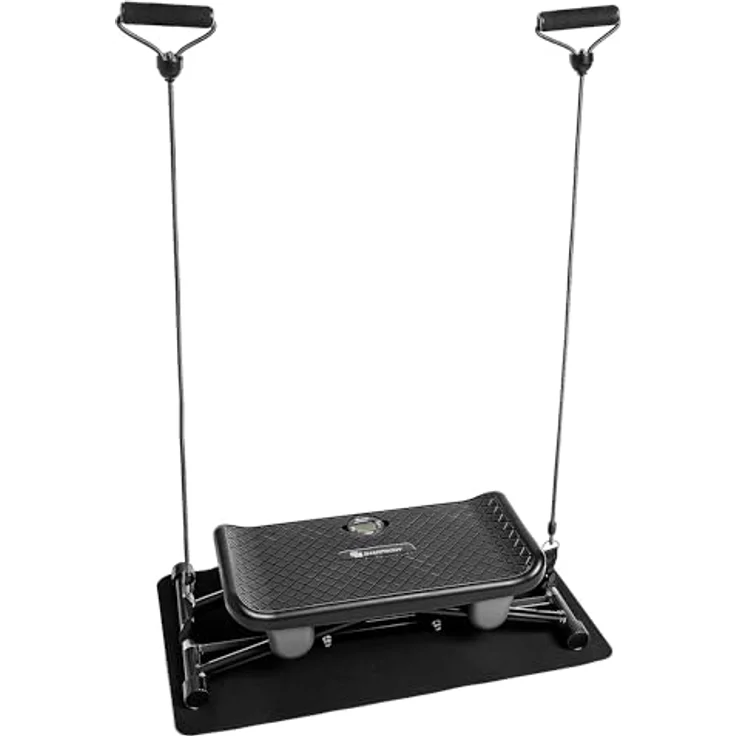 SHARPBODY Shapeboard, Balancebrett mit LC-Display, Balance Board, Ski-Trainer mit 2 Expanderbändern und Handgriffen inkl. Unterlegmatte, max. 120 kg – Bild 3