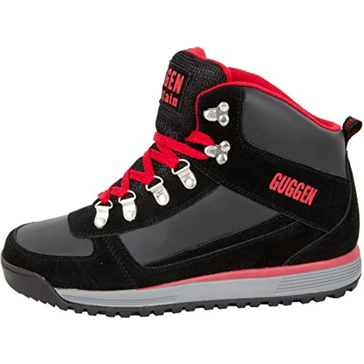 GUGGEN MOUNTAIN M010 Herren Wanderschuhe, atmungsaktiv und wasserabweisend, Schwarz-Rot, EU 44 – Bild 4