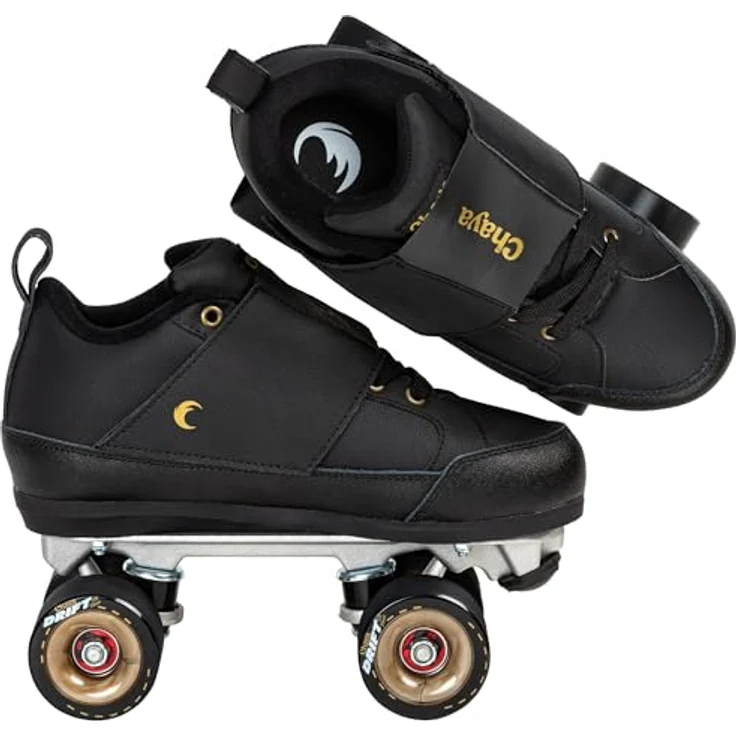 Chaya Jam Rollerskates, Rollschuhe mit Galaxy-Platte Evo, ABEC 9 Lagern, schwarz, Größe 41, individuell gestaltbar mit austauschbaren Flaps – Bild 7