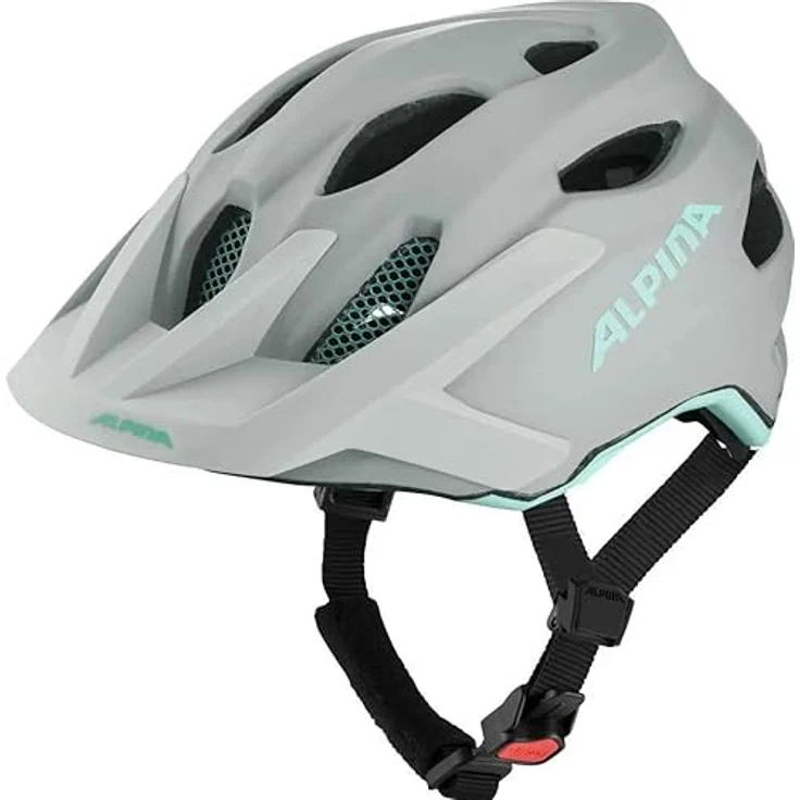 Alpina APAX JR MIPS Kinder-Fahrradhelm, schutzschonende Inmold-Fertigung, Smoke Grey Turquoise matt, Kopfumfang: 51-56 cm – Bild 1