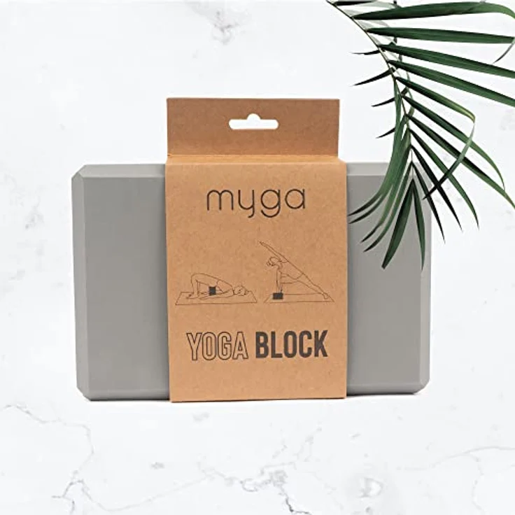 Myga Yoga Block, rutschfest & leicht, optimaler Support für Yoga und Pilates, ergonomisches Design, 23 cm x 14,5 cm x 7,7 cm, grau – Bild 4