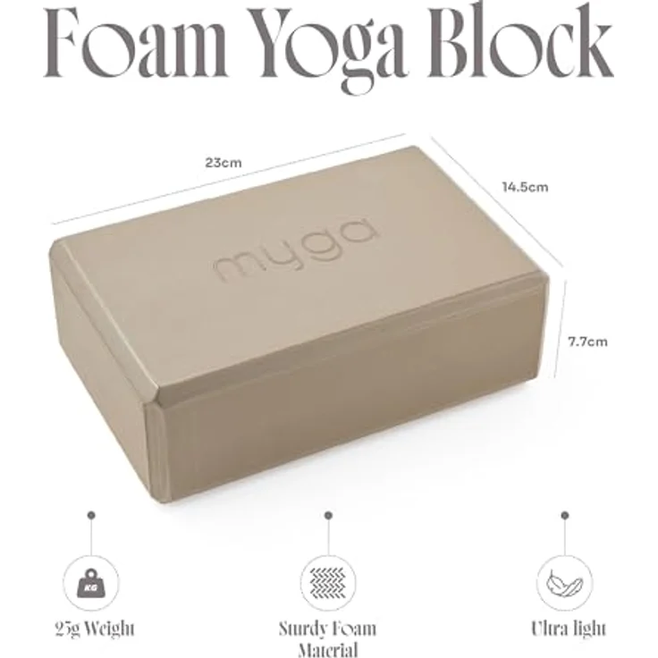 Myga Yoga Block, Rutschfest & Leicht, 23 cm x 14,5 cm x 7,7 cm, Ideal für Yoga und Pilates, Unterstützung für Anfänger & Fortgeschrittene – Bild 4