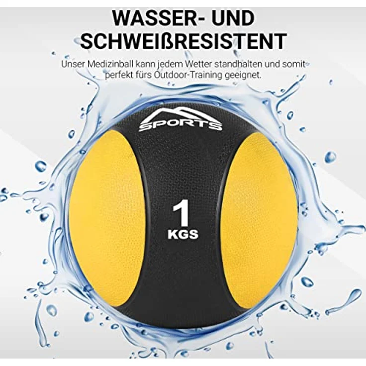 MSPORTS Medizinball 1 kg – Professionelle Studio-Qualität inkl. Übungsposter Gymnastikbälle – Bild 5