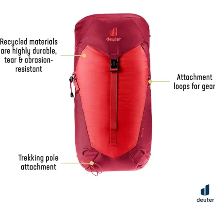 Deuter Herren Ac Lite 24 Wanderrucksack, Cherry-masala, 24 Lang - Maximale Belüftung und Tragekomfort – Bild 5