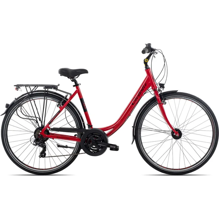 Ciclista Ponte Vecchio Wave Citybike, 28 Zoll, mit Tiefeinstieg, 21-Gang Shimano Schaltung, rot, 51 cm