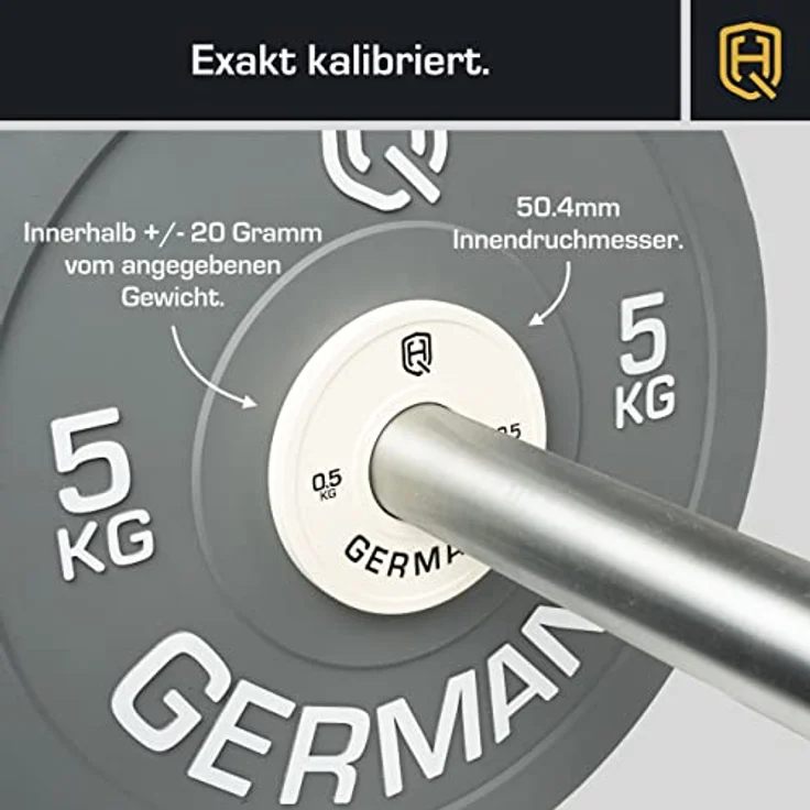 HQ Germany® Professional Change Plates 50mm | 0.5-2.5kg | Set | ±10g Gewichtstoleranz | Fractional Plates | Wettkampfgeeignet, Gewicht:2x 0.5KG – Bild 2