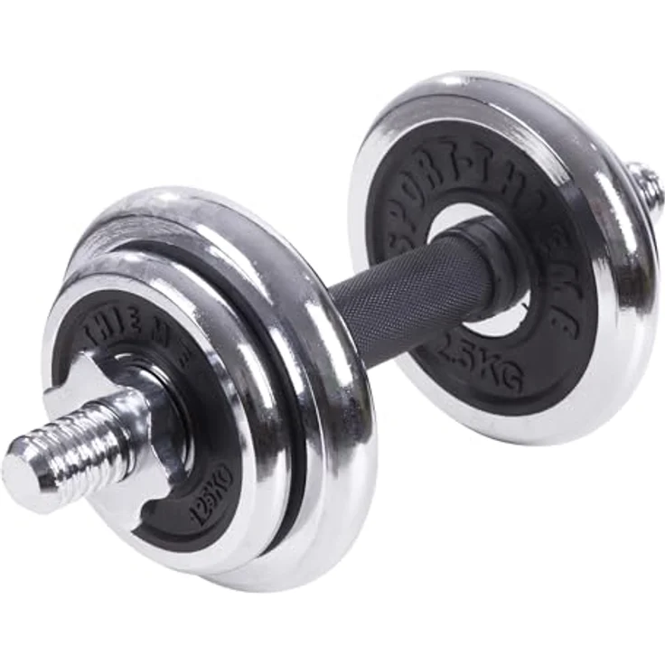 Sport-Thieme Hantel-Set, 10 kg inkl. Koffer | Gummierter Griff | Sehr robust | 4 Chrom-Hantelscheiben mit Gummieinlagen | Für Fitness-Studio oder zu Hause | Markenqualität – Bild 3