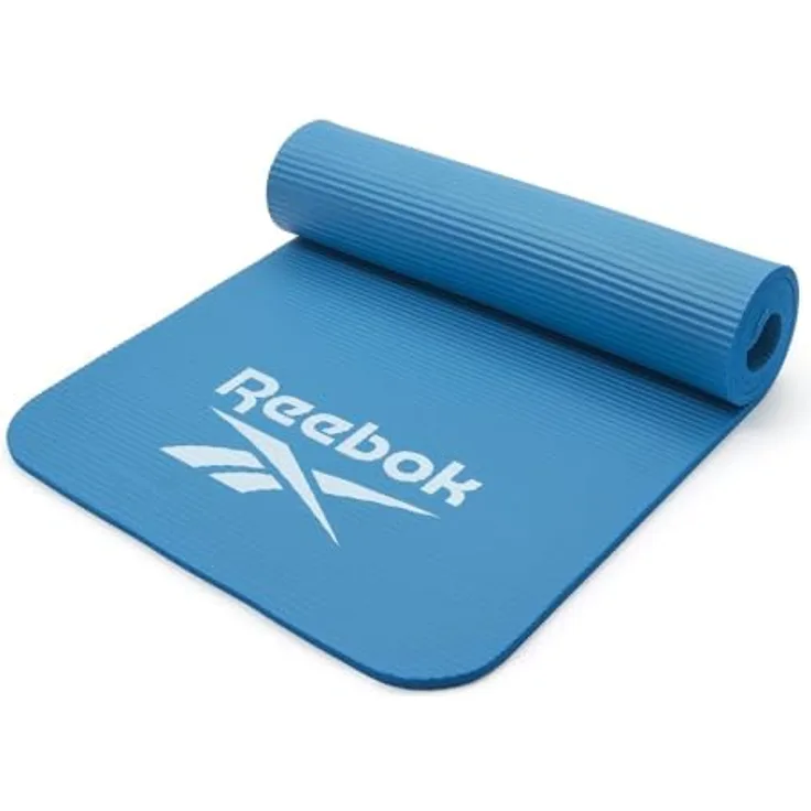 Reebok Training Mat - 10mm - Blue, Yogamatte mit geriffelter Unterlage für stabiles Bodentraining