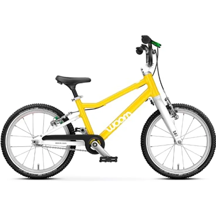 woom Go 3, 16-Zoll Kindervelo für Kinder (4-6 Jahre), ultraleicht mit grüner Hinterradbremse und ergonomischem Sattel
