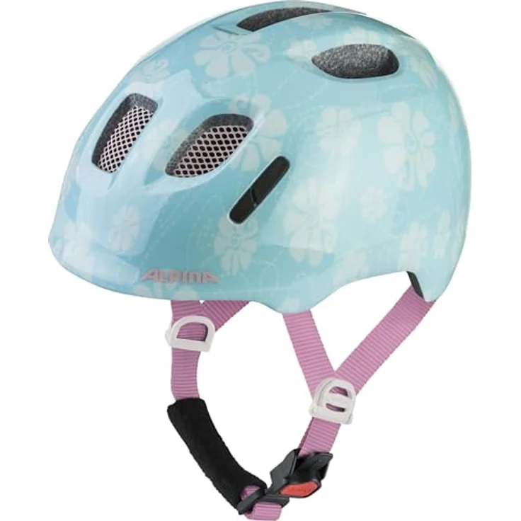 ALPINA Ximo Kinderfahrradhelm, Leicht, Bruchfest, mit optionalem LED-Licht, Aqua Rose Flower Gloss, Größe 47-51 – Bild 1