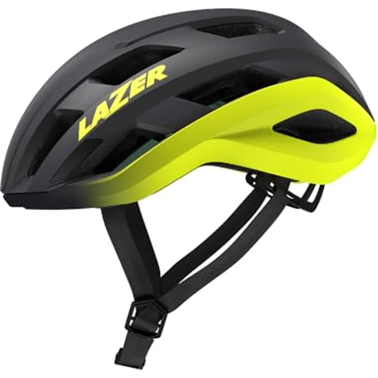 Lazer Strada KinetiCore Fahrradhelm, Matte Dark Grey Flash Yellow mit erhöhtem Schutz und Knautschzonen – Bild 3