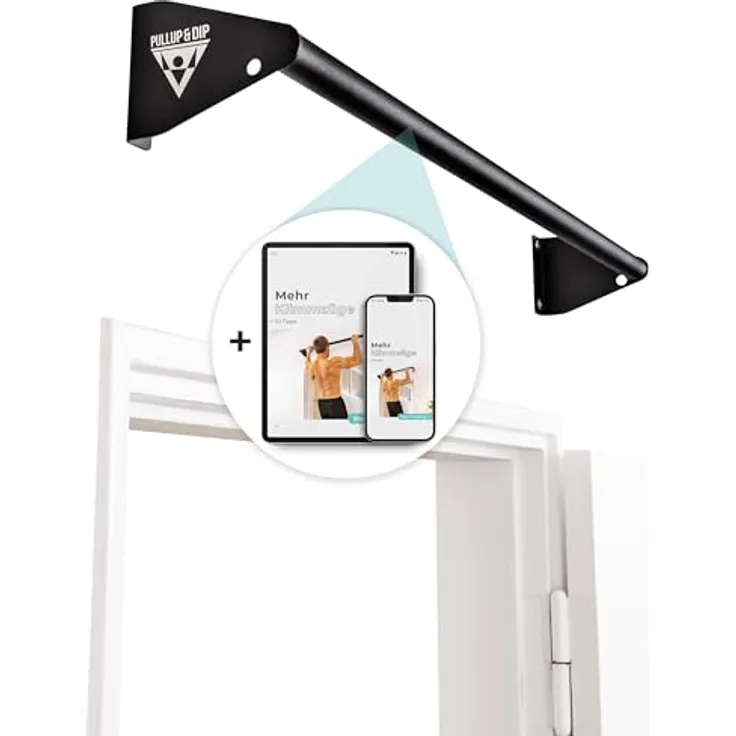PULLUP & DIP Klimmzugstange zur Wandmontage über Türrahmen – Stabile Reckstange für Home Gym – Robuste Stahlkonstruktion, schwarz