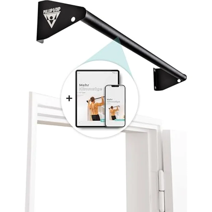 PULLUP & DIP Klimmzugstange zur Wandmontage über Türrahmen – Stabile Reckstange für Home Gym – Robuste Stahlkonstruktion, schwarz – Bild 1