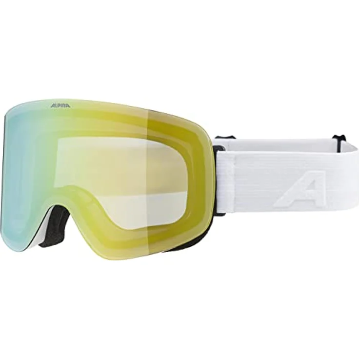 Alpina PENKEN OTG Skibrille, verspiegelte und polarisierte Gläser mit 100% UV-Schutz, Kontrastverstärkung, weiß matt, One Size – Bild 1