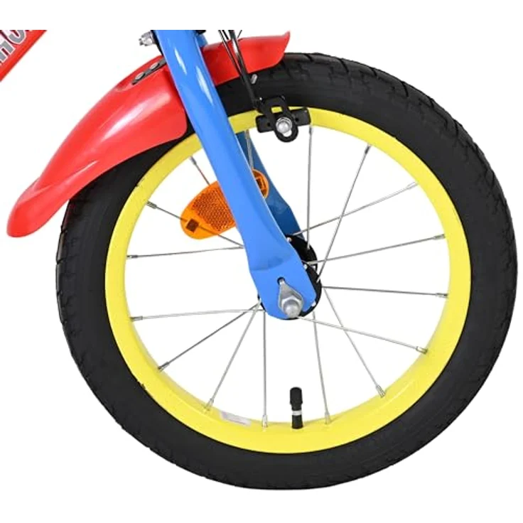 Volare Kinderfahrrad Paw Patrol, 14 Zoll, Rot/Blau, mit abnehmbaren Seitenrädern, höhenverstellbarem Sattel und Lenker, für Jungen – Bild 4