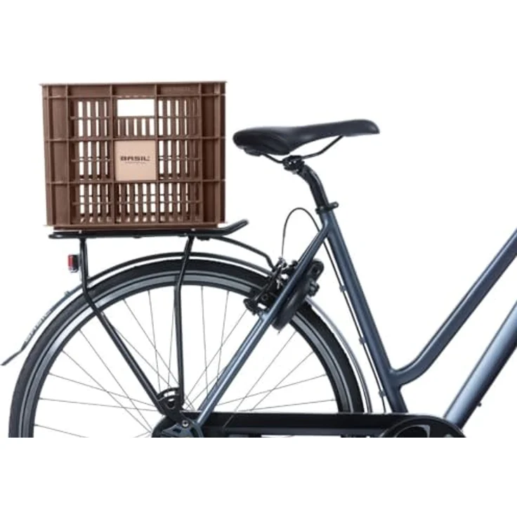 Basil Crate L, Velokorb aus Kunststoff, 40 l, braun, 49,8x39x26,5 cm – Bild 3