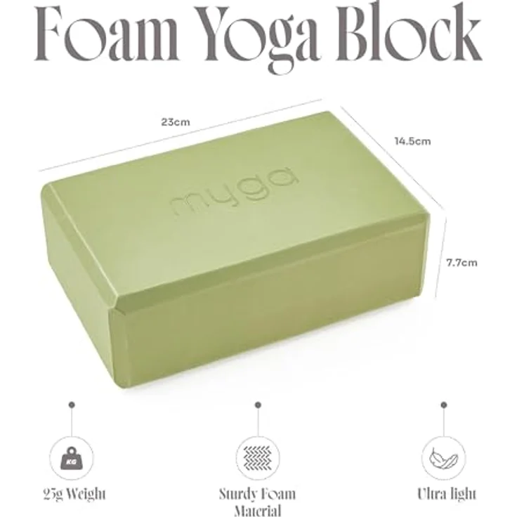 Myga Yoga Block, rutschfest & leicht, ideal für Anfänger & Fortgeschrittene, 23 cm x 14,5 cm x 7,7 cm, optimaler Support für Yoga und Pilates Übungen – Bild 4