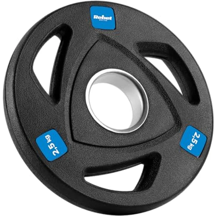 Rebel Olympisches Hantelset, Gusseisen 30 kg mit 8x1,25 kg, 4x2,5 kg, 2x5 kg, 51 mm Durchmesser, gummierte Oberfläche – Bild 6