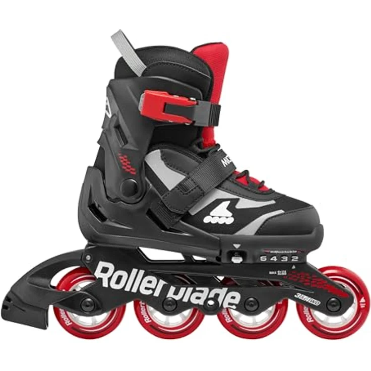 Rollerblade MICROBLADE, Inline-Skates für Jungen, verstellbar in 4 Größen, Schwarz/Rot, 28-32, für Stabilität und Komfort – Bild 3