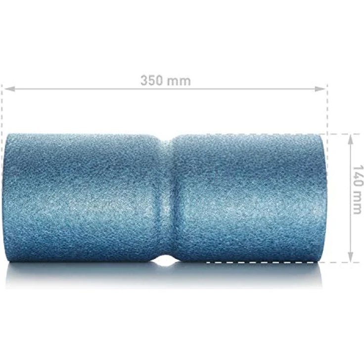 BODYMATE Faszienrolle CARE Mittel-Hart mit umlaufender Rille zur Wirbelsäulen-Entlastung und E-Book, Cool-Grey-Blue, 35x14cm – Bild 5