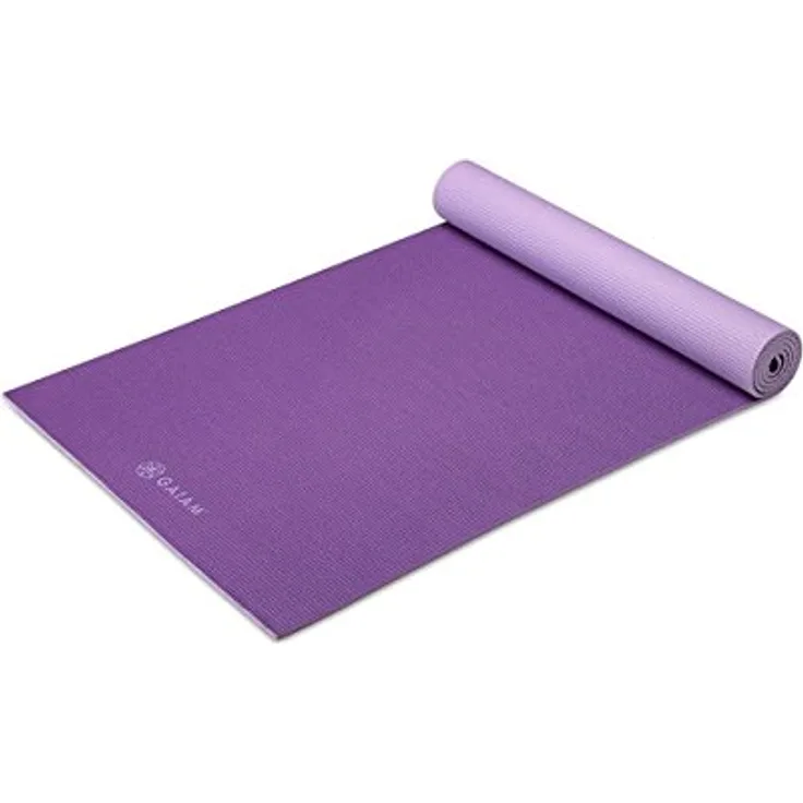 Gaiam Premium-Yogamatte, einfarbig wendbar, rutschfest, 173 x 61 x 0,6 cm, Lila/Lavendel (Plum/Jam)