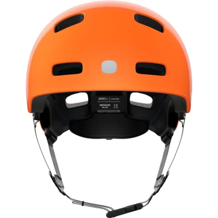 POC POCito Crane MIPS, Kinder Fahrradhelm in Fluorescent Orange mit doppelt verstärktem EPS-Einsatz und verstellbarer Passform