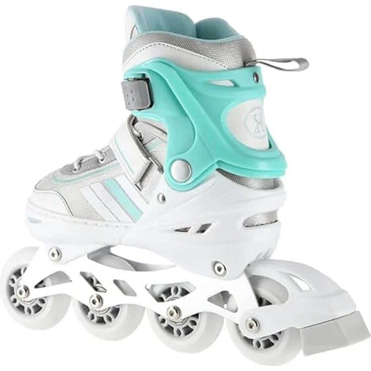 Nils Rolki Extreme NH18191, Inline Skates mit verstellbarer Schuhgröße 39-43, weiße und blaue Farbe, 72 mm Rollen, ABEC 7 Kugellager – Bild 6