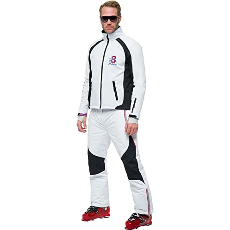 Nebulus Softshell Skijacke VIGGO Herren, warme und praktische Winterjacke mit taillierter Passform, weiss-schwarz, M – Bild 8