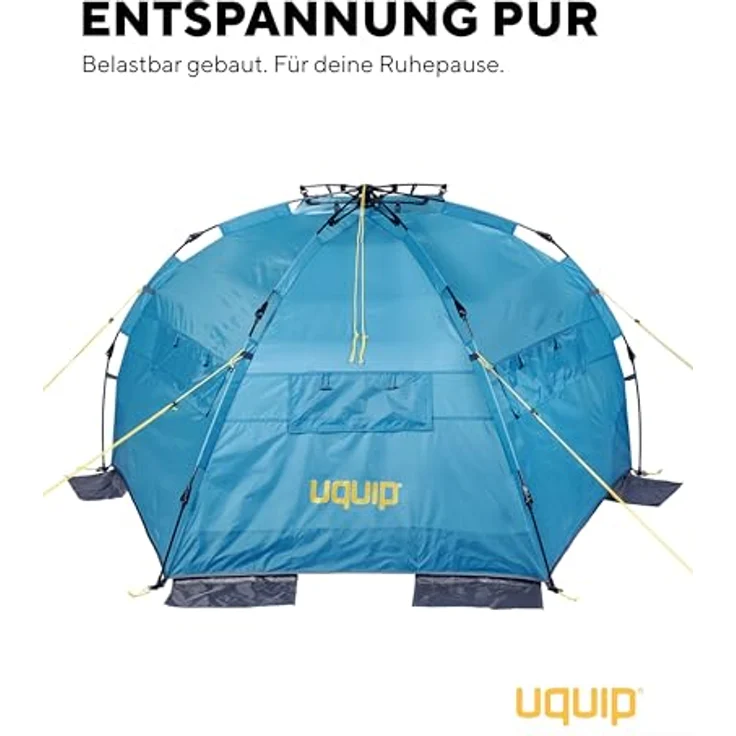 Uquip Strandmuschel Speedy Petrol, 150 x 115 x 200 cm, UPF 50+ Strandzelt mit Quick-Up System, wasserdicht, ideal für Strand, Camping & Picknick – Bild 3