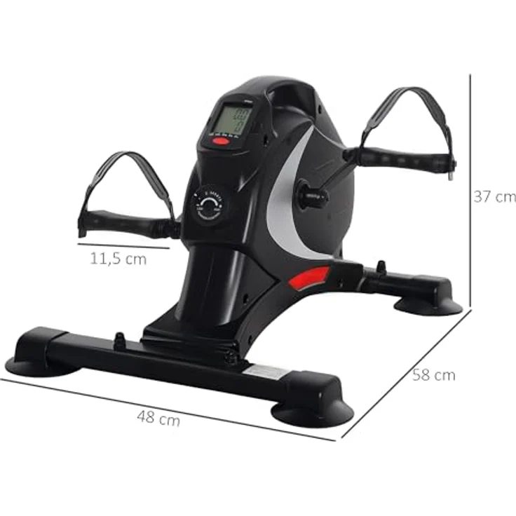 SPORTNOW Pedaltrainer, Heimtrainer mit 8 Stufen Magnetwiderstand, LCD-Display, tragbar, Schwarz – Bild 7