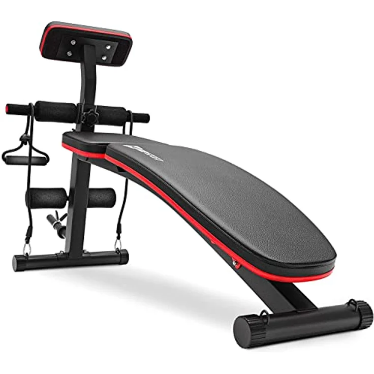 HS Hop-Sport Multifunktions Hantelbank HS-1035 mit Curlpult - verstellbare Trainingsbank in einzigartigem Design mit dickem Polster - perfekt für Bankdrücken oder Ganzkörpertraining – Bild 4