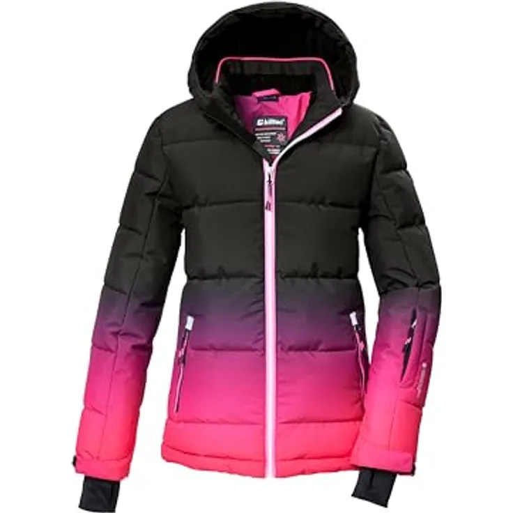 Killtec Ksw 330 Grls Ski Qltd Jckt, dick gefütterte Daunenoptik, wasserabweisend und atmungsaktiv, Pink, Größe 176