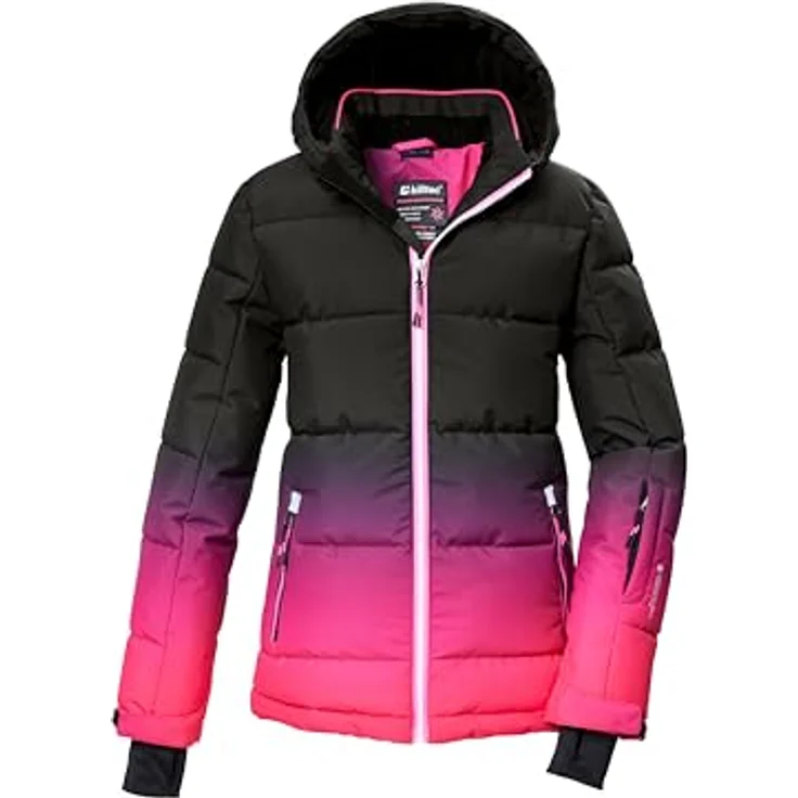 Killtec Ksw 330 Grls Ski Qltd Jckt, dick gefütterte Daunenoptik, wasserabweisend und atmungsaktiv, Pink, Größe 176 – Bild 1