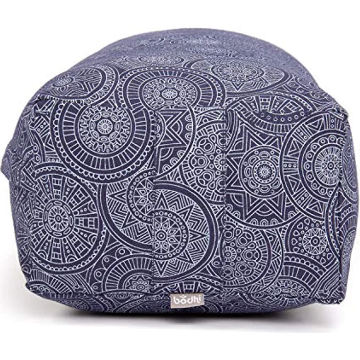 Bodhi Yoga Bolster SALAMBA Mandala | Maharaja Collection | Rechteckig | Waschbarer Bezug aus Baumwolle | Yogarolle mit Dinkelfüllung | Yoga Zubehör für Restorative Yoga und Yin Yoga | Dunkelblau – Bild 2
