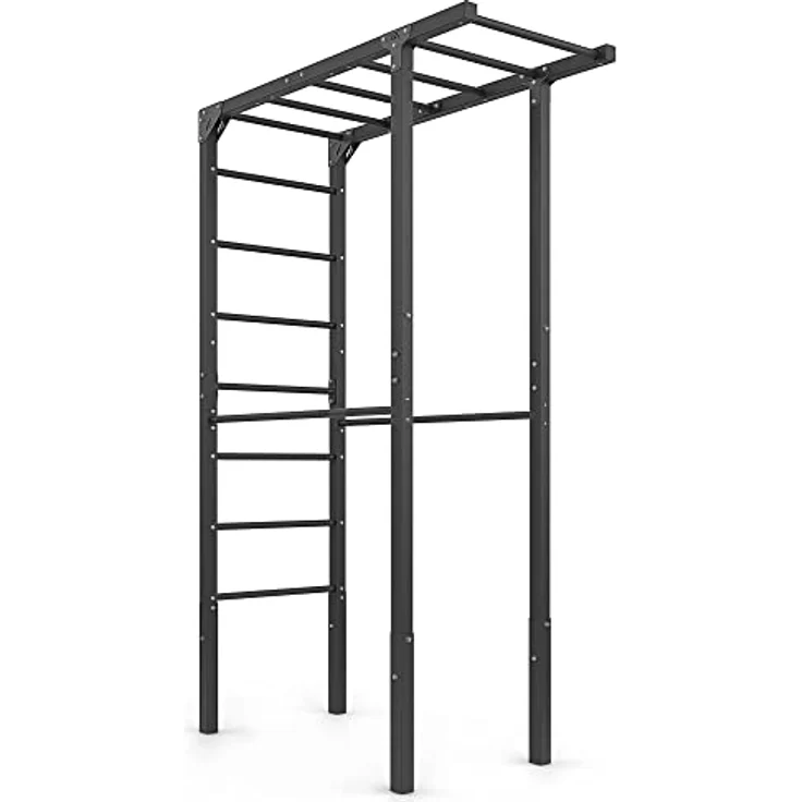 Marbo Sport Sprossenwand mit Boxsackhalterung und kurzen Dip-Stangen MO-Z4, OUTDOOR, pulverbeschichtet, bis 110kg Tragfähigkeit, massive Metallprofile, MADE IN EU, stabile langlebige Konstruktion, in silber. – Bild 3