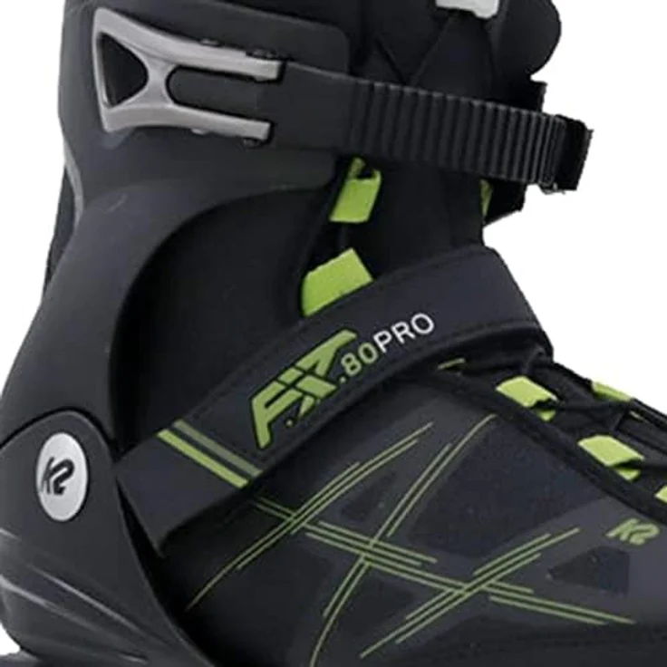 K2 F.I.T. 80 PRO Inline Skates, schwarz-olive, Größe 39, mit Tec Composite Rahmen und K2 Speed Lacing System – Bild 4