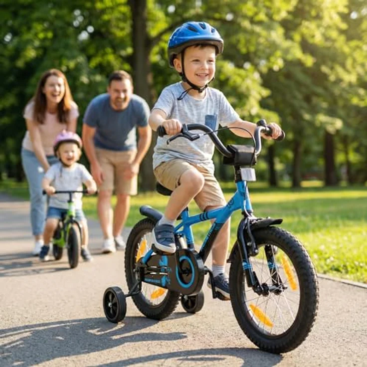 PROMETHEUS BICYCLES Kinderfahrrad HAWK 16 Zoll, Singlespeed, Rücktrittbremse, Stützräder, für Jungen und Mädchen ab 5 Jahre – Bild 2